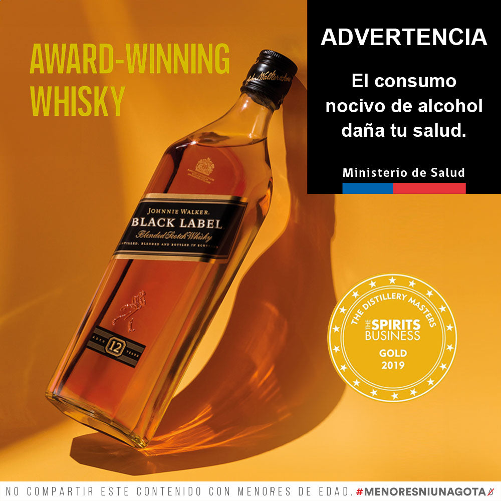 WHISKY JOHNNIE WALKER BLACK LABEL 12 AÑOS 750 ML